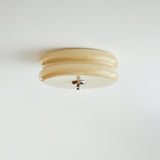 Art Deco Vintage Round Glass Ceiling Light 1-Light