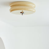 Art Deco Vintage Round Glass Ceiling Light 1-Light