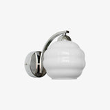 Art Deco Rippled Globe Glass Wall Sconce 1-Light