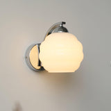 Art Deco Rippled Globe Glass Wall Sconce 1-Light