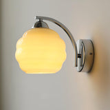Art Deco Rippled Globe Glass Wall Sconce 1-Light