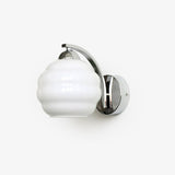 Art Deco Rippled Globe Glass Wall Sconce 1-Light
