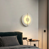 Modern Nordic Marble Round Wall Sconce LED 1-Light