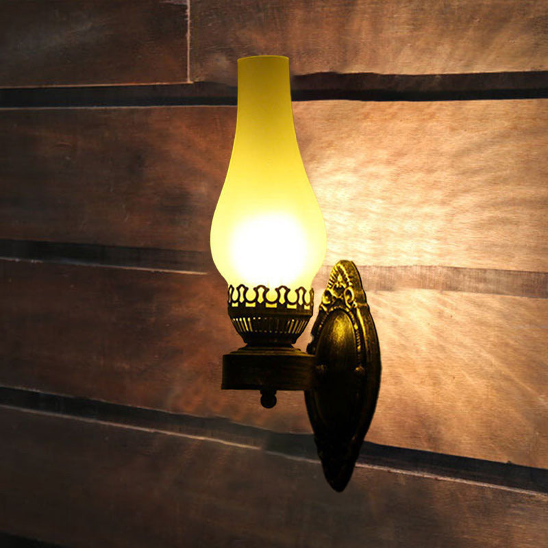 Vintage Glass Kerosene Style LED Wall Sconce | 1-Light