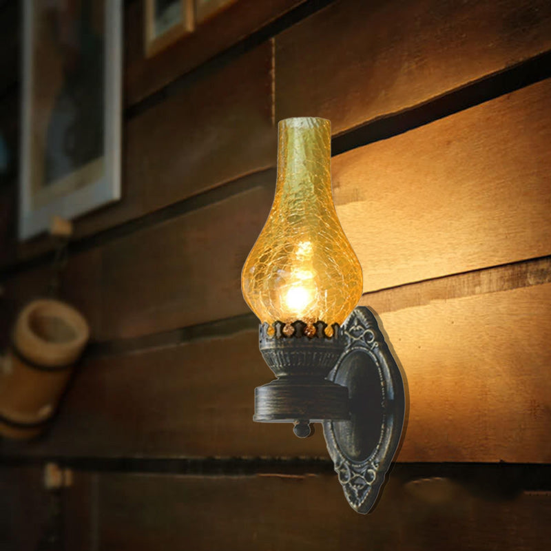 Vintage Glass Kerosene Style LED Wall Sconce | 1-Light