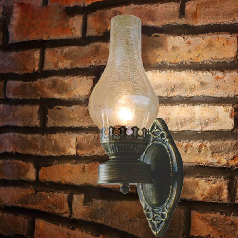 Vintage Glass Kerosene Style LED Wall Sconce | 1-Light