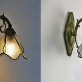 Vintage Tiffany Stained Glass Flower Wall Light | 1-Light