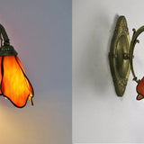 Vintage Tiffany Stained Glass Flower Wall Light | 1-Light