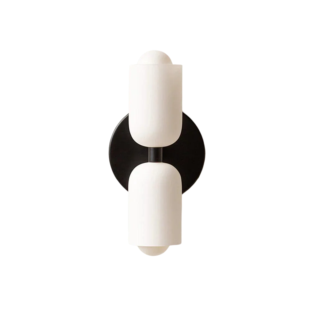 Modern Minimalist Glass Brass Wall Sconce LED 2-Light