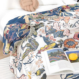 Rustic Artistic Flora Blanket | 100% Floral Cotton Blanket Lasson Living