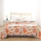 Rustic Floral Boho Blanket | 100% Cotton Floral Blanket Lasson Living