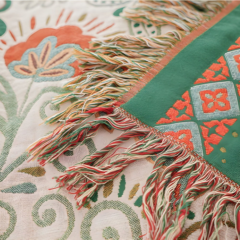Autumn Leaf Boho Reversible Blanket Lasson Living