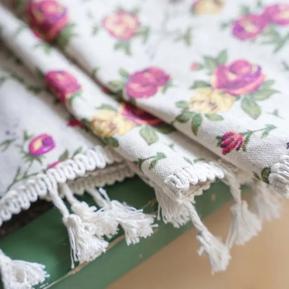 Floral Tasseled Soft Cotton Curtain Lasson Living