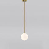 Minimalist Brass Globe Glass Pendant 1-Light