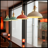 Industrial Colourful Metal Dome Pendant Light LED 1-light