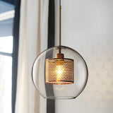 Modern Capsule Perforated Glass Pendant Light 1-Light