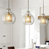 Modern Capsule Perforated Glass Pendant Light 1-Light
