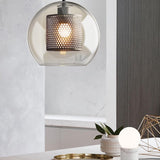 Modern Capsule Perforated Glass Pendant Light 1-Light