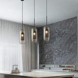 Modern Capsule Perforated Glass Pendant Light 1-Light