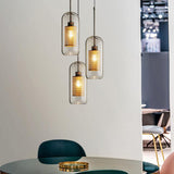 Modern Capsule Perforated Glass Pendant Light 1-Light