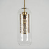 Modern Capsule Perforated Glass Pendant Light 1-Light