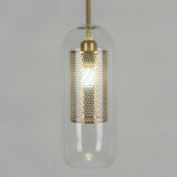 Modern Capsule Perforated Glass Pendant Light 1-Light