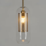 Modern Capsule Perforated Glass Pendant Light 1-Light