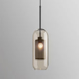 Modern Capsule Perforated Glass Pendant Light 1-Light