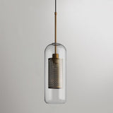 Modern Capsule Perforated Glass Pendant Light 1-Light
