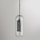 Modern Capsule Perforated Glass Pendant Light 1-Light