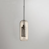 Modern Capsule Perforated Glass Pendant Light 1-Light