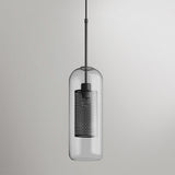 Modern Capsule Perforated Glass Pendant Light 1-Light