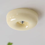 Modern Cream Donut Glass Flush Mount Ceiling Light 1-Light