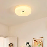 Modern Cream Donut Glass Flush Mount Ceiling Light 1-Light