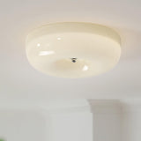Modern Cream Donut Glass Flush Mount Ceiling Light 1-Light