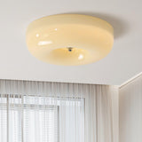 Modern Cream Donut Glass Flush Mount Ceiling Light 1-Light