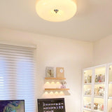 Modern Cream Donut Glass Flush Mount Ceiling Light 1-Light
