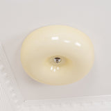 Modern Cream Donut Glass Flush Mount Ceiling Light 1-Light