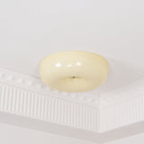 Modern Cream Donut Glass Flush Mount Ceiling Light 1-Light