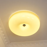 Modern Cream Donut Glass Flush Mount Ceiling Light 1-Light