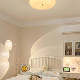 Modern Cream Donut Glass Flush Mount Ceiling Light 1-Light