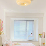 Modern Cream Donut Glass Flush Mount Ceiling Light 1-Light
