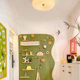 Modern Cream Donut Glass Flush Mount Ceiling Light 1-Light