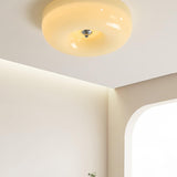 Modern Cream Donut Glass Flush Mount Ceiling Light 1-Light