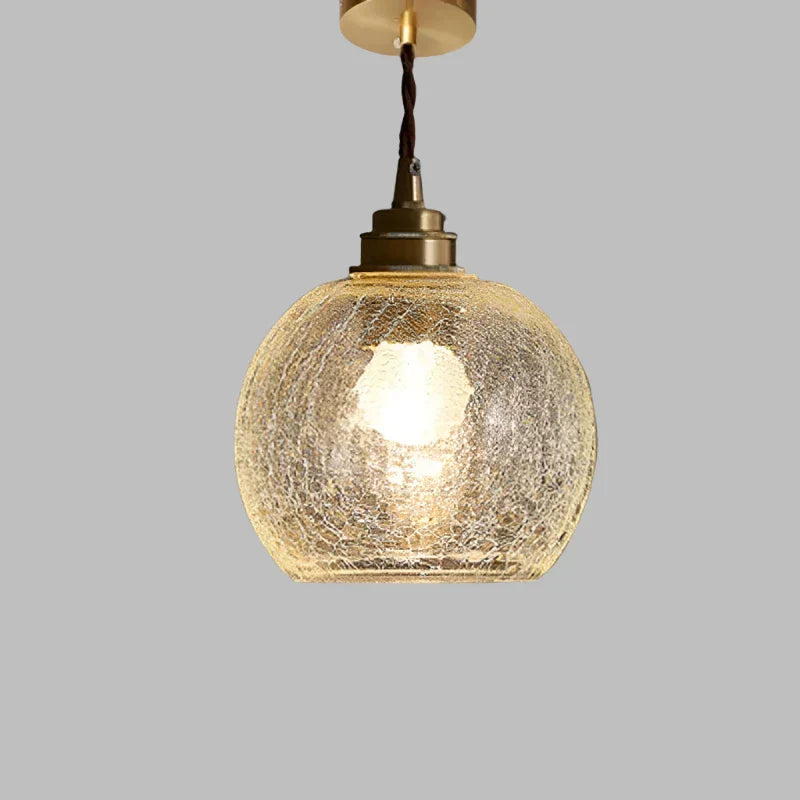 Vintage Copper Glass Globe Pendant Light 1-Light