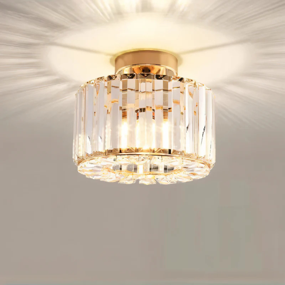 Elegant Crystal Flush Mount Ceiling Light Fixture – Modern LED Ceiling Lamp for Living Room and Bedroom Decor
