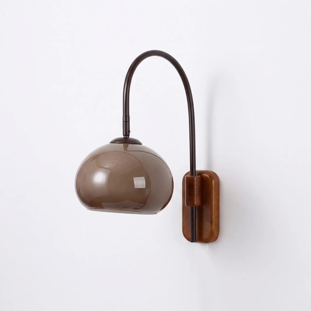 European Solid Wood Glass Globe Wall Sconce Lamp 1-Light Lasson Living