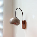 European Solid Wood Glass Globe Wall Sconce Lamp 1-Light Lasson Living