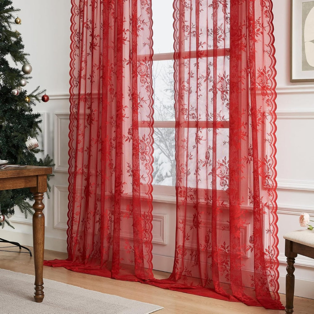 Floral Grace Sheer Curtains Lasson Living