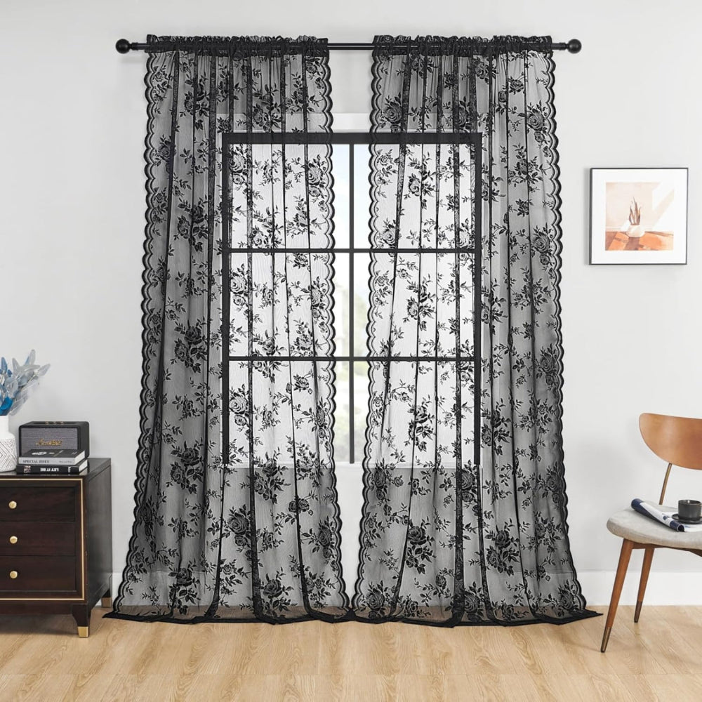 Floral Grace Sheer Curtains Lasson Living